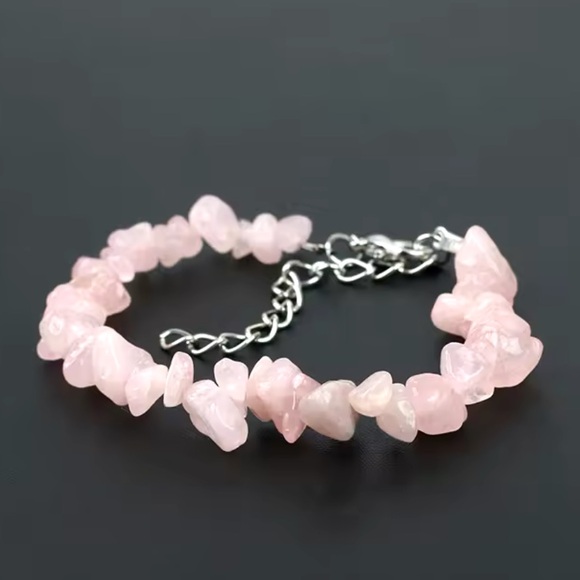Bracelet And Earrings Set - Rose Quartz Natural Healing Stone - Picture 6 of 12